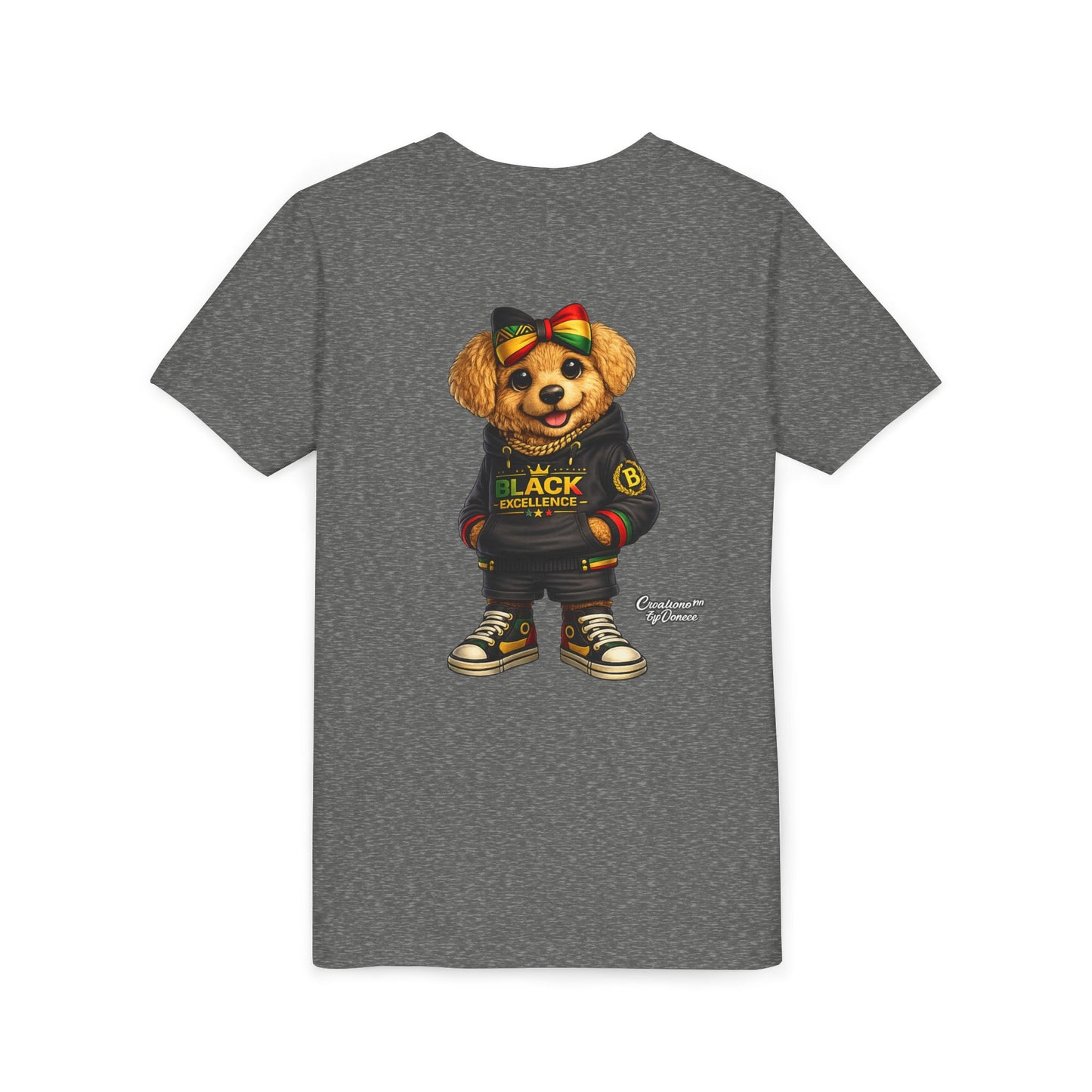 Youth Tee — Rasta Teddy "Black Excellence" Graphic Shirt