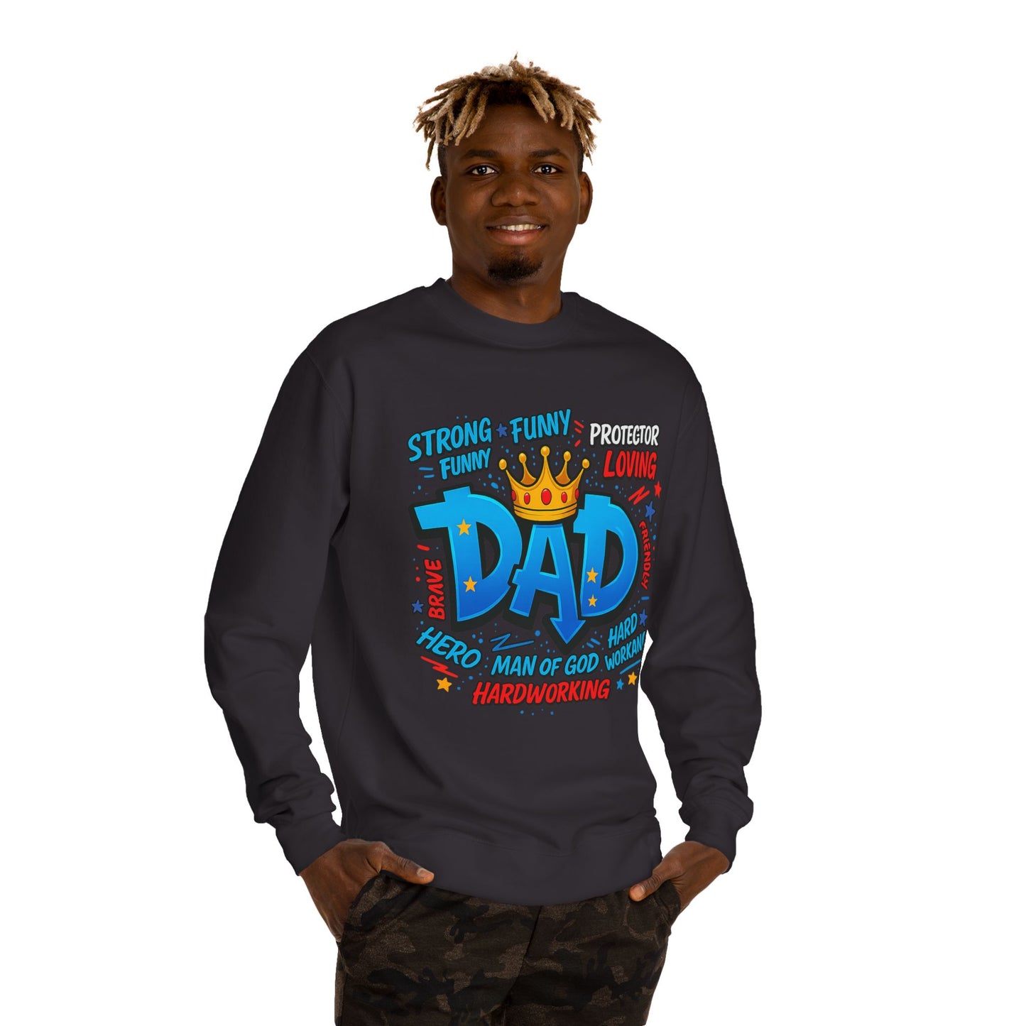 Dad Crown Graphic Sweatshirt – Funny & Loving Father Tribute