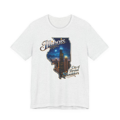 Illinois State Tee — 'City of Broad Shoulders' Chicago Skyline T-Shirt
