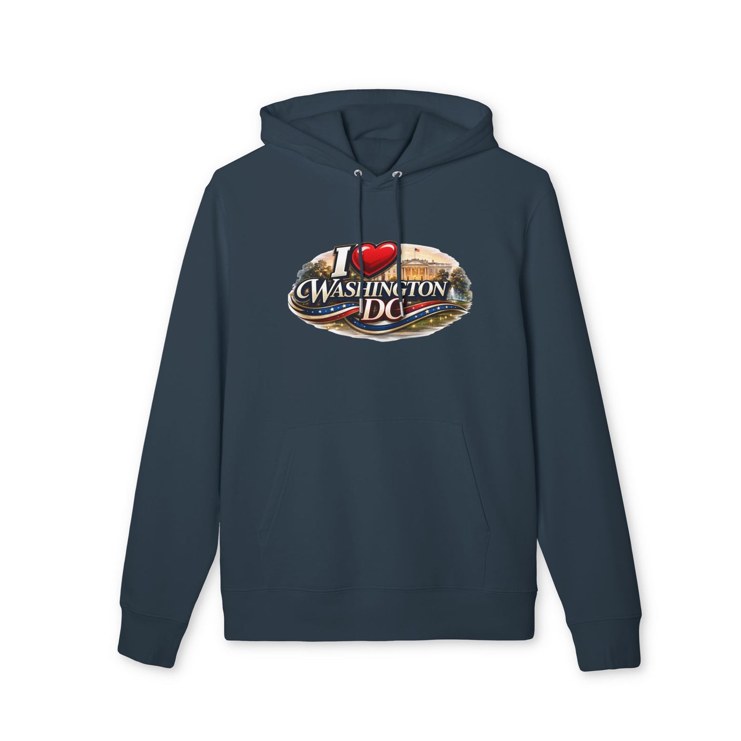 Washington DC Hoodie - "I  Washington DC" Tourist Sweatshirt, Capital Landmark Travel Souvenir