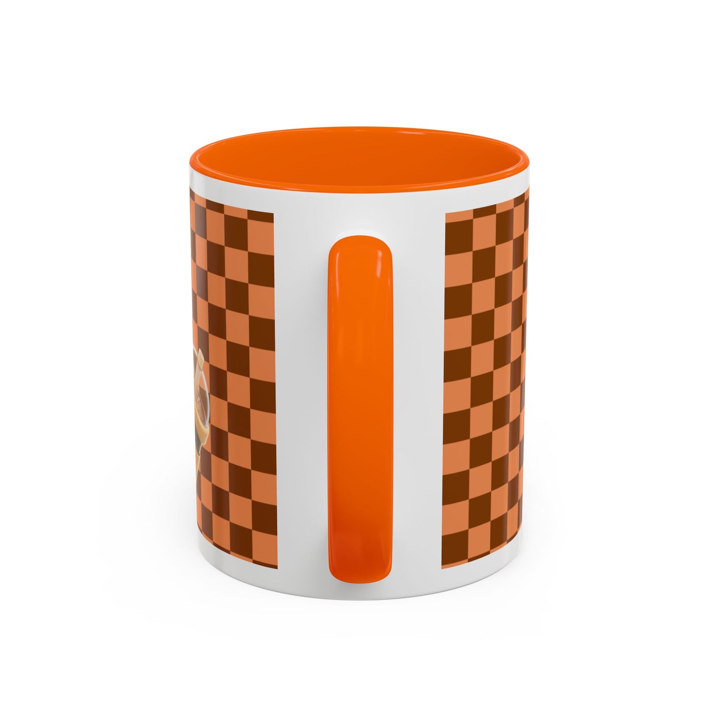 Mama Needs Coffee Accent Mug — 11/15oz Brown Checkered Coffee Cup
