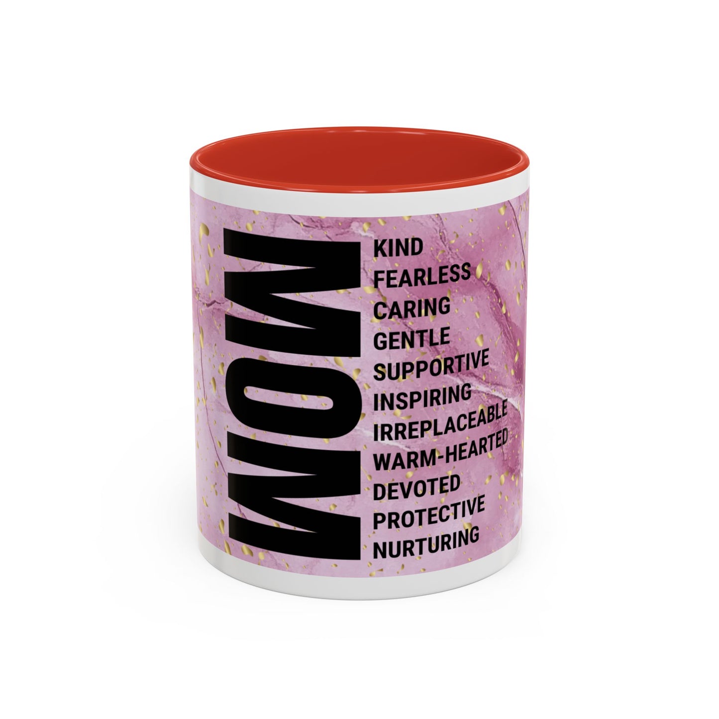 Mom Definition Accent Coffee Mug – Inspirational Pink Marble Mother’s Day Gift (11/15oz)