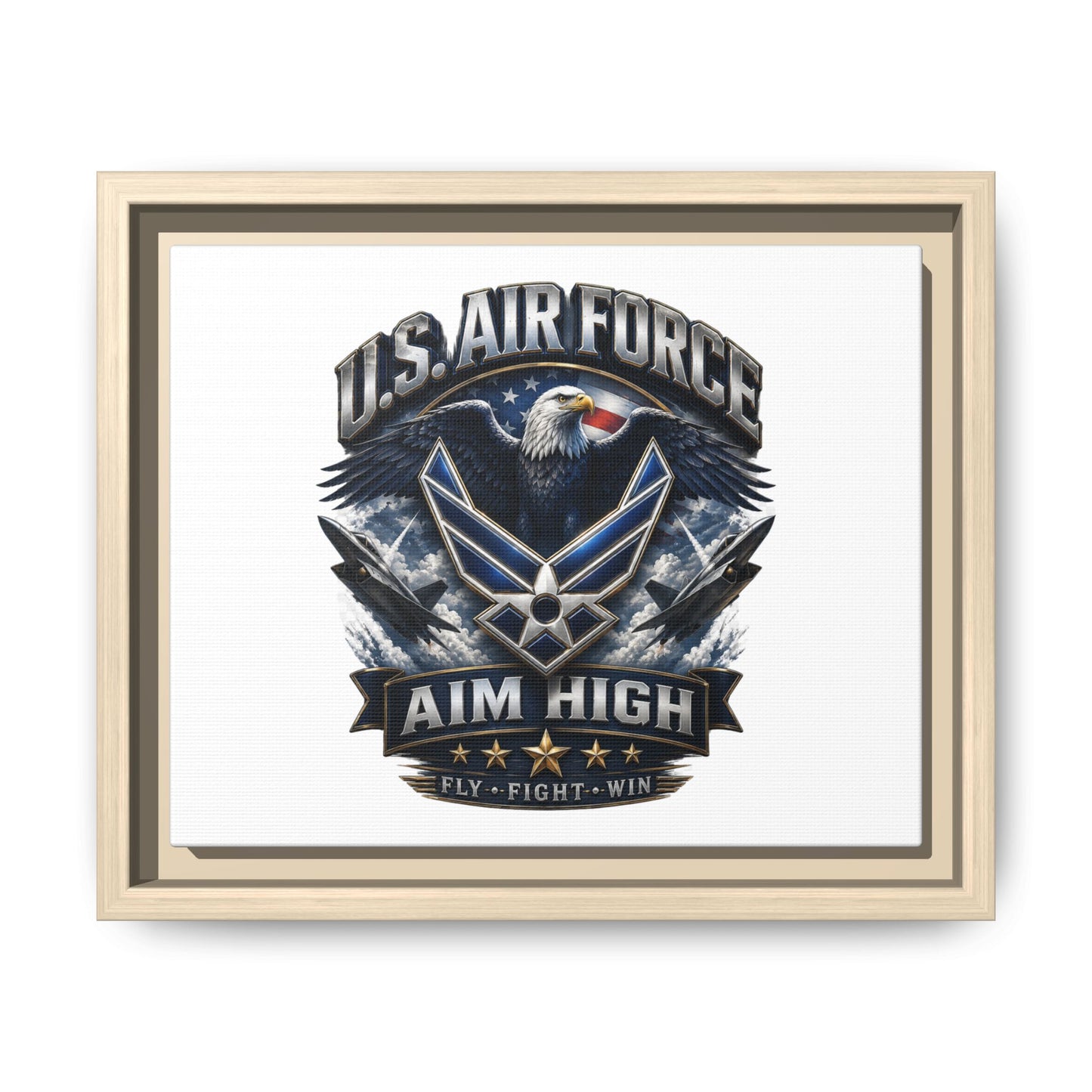 U.S. Air Force 'Aim High' Framed Matte Canvas Wall Art