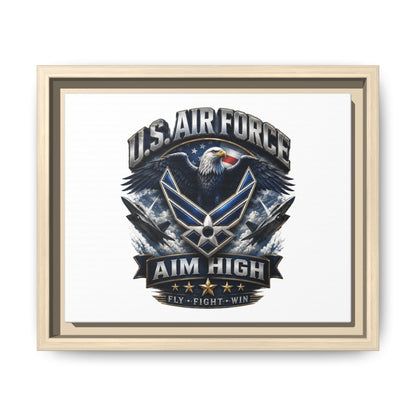 U.S. Air Force 'Aim High' Framed Matte Canvas Wall Art