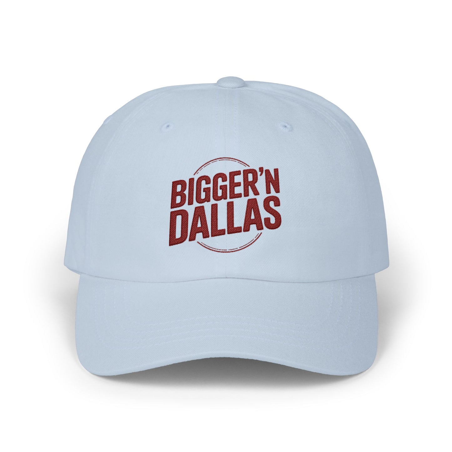 Bigger'n Dallas Dad Cap — Retro Vintage Text Embroidered Baseball Hat