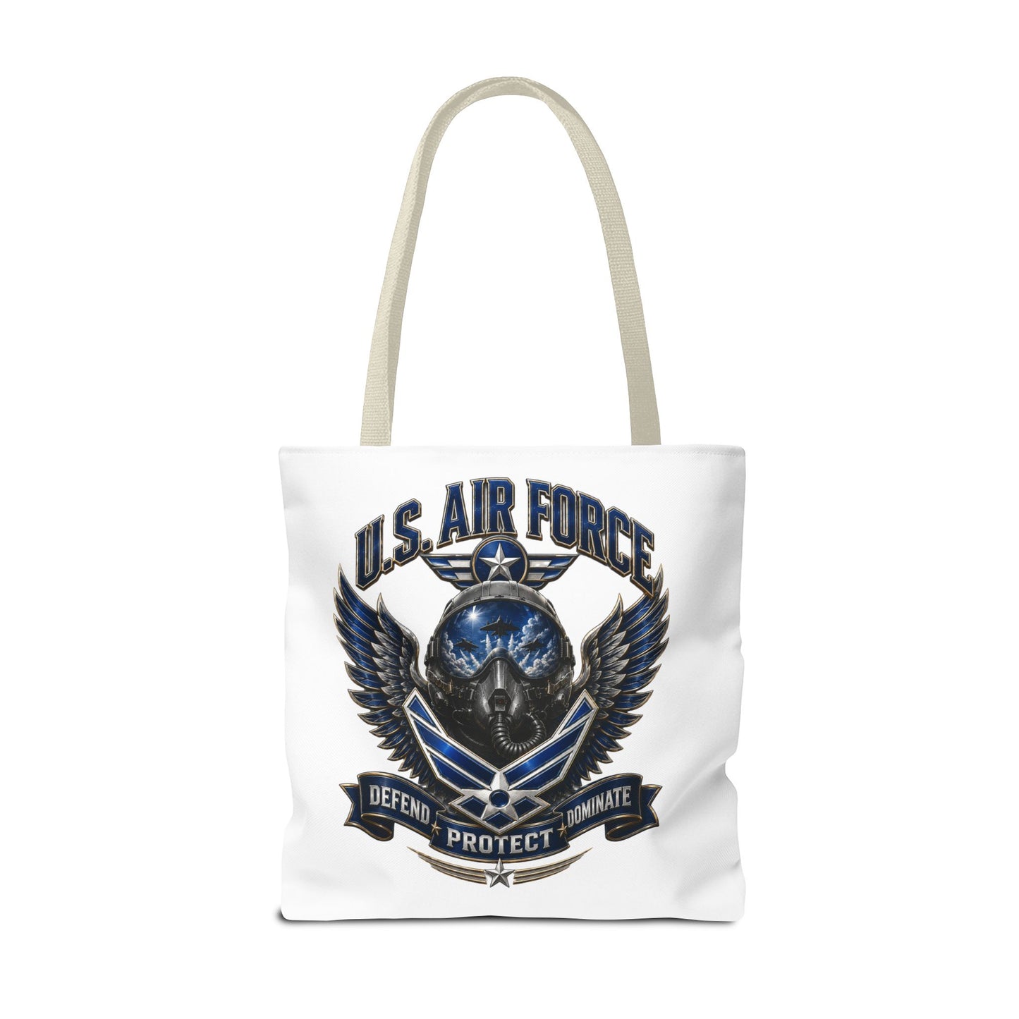 U.S. Air Force Emblem Tote Bag — Military Wings & Skull Design