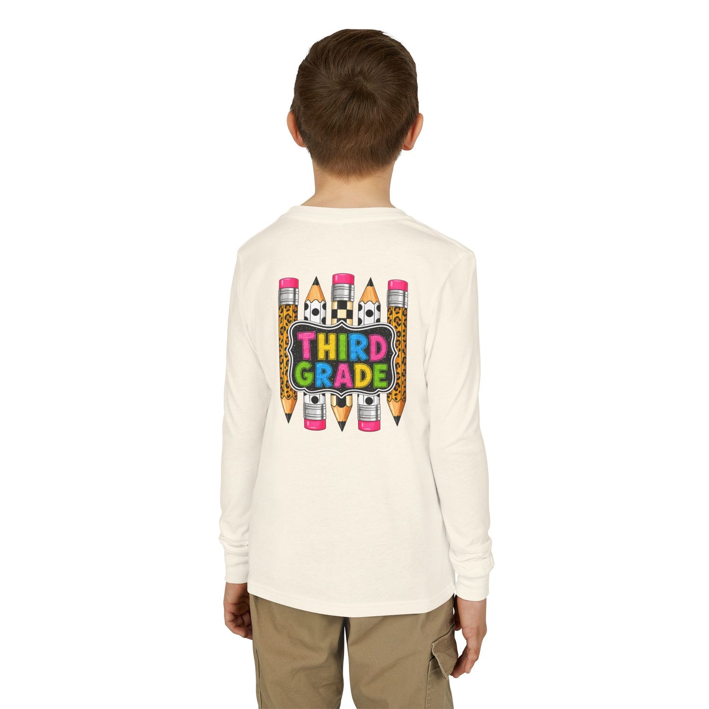 Third Grade Pencil Graphic Long Sleeve Tee