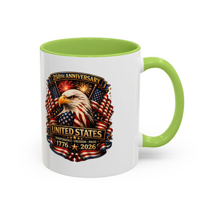 Patriotic Eagle Coffee Mug - United States 250th Anniversary 1776-2026