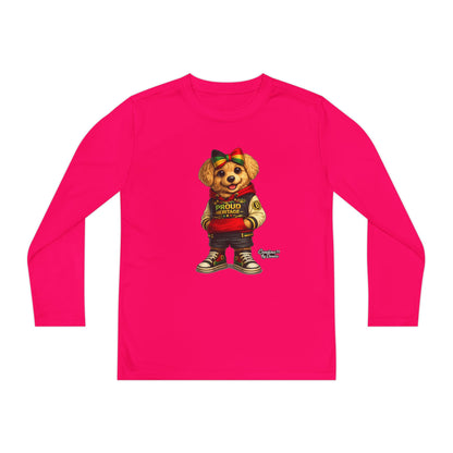 Youth Bear Varsity Long Sleeve Tee — 'Proud Brother' Graphic