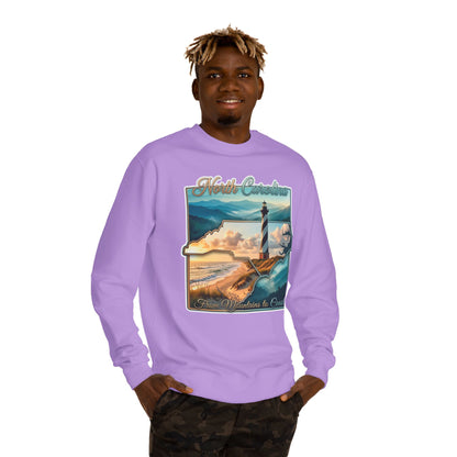 North Carolina Lighthouse Sweatshirt — From Mountains to Coast Scenic Crewneck