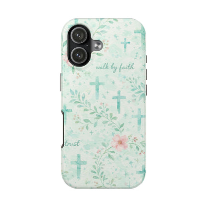 Walk By Faith Phone Case | Christian floral iPhone Case