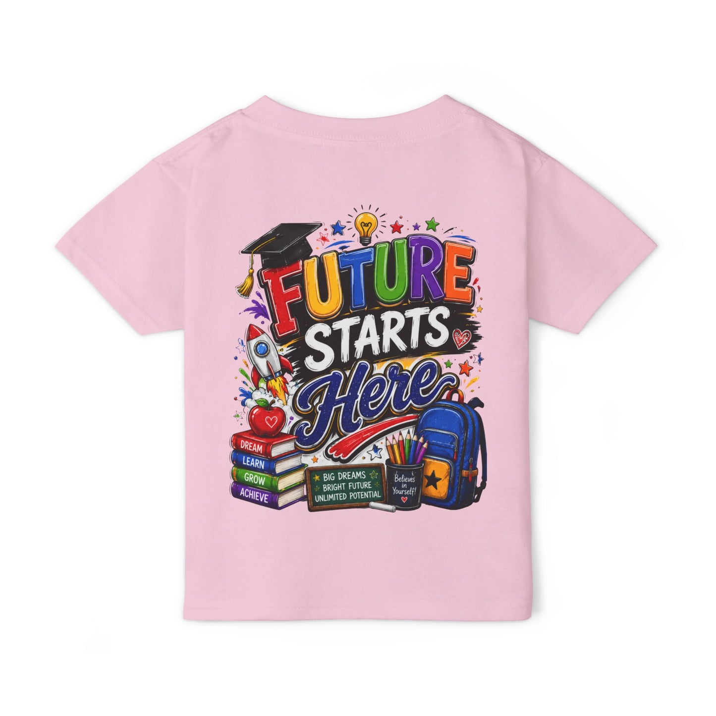 Toddler T-Shirt — "Future Starts Here" Back-to-School Graphic Tee