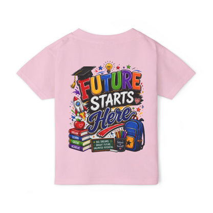 Toddler T-Shirt — "Future Starts Here" Back-to-School Graphic Tee