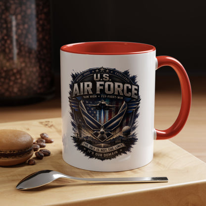 U.S. Air Force Accent Coffee Mug — Military Emblem 11/15oz