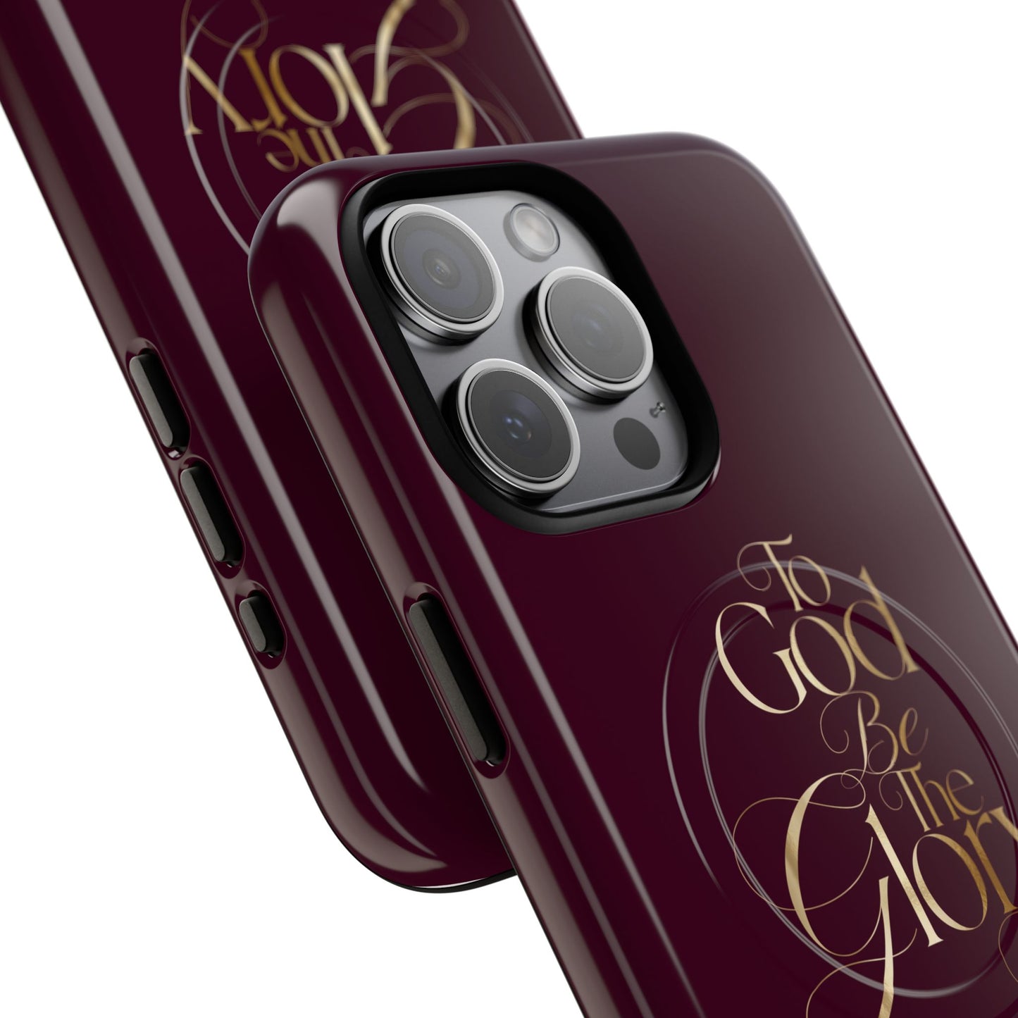 "To God Be The Glory" Tough Magnetic Phone Case — Burgundy Christian iPhone Cover