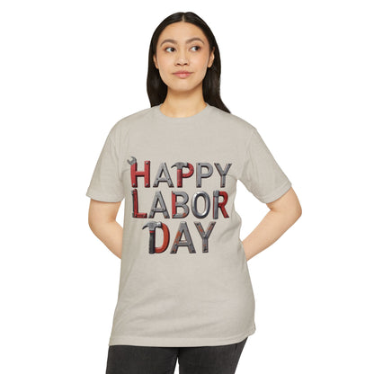 Labor Day T-Shirt — "Happy Labor Day" Tool-Style Graphic