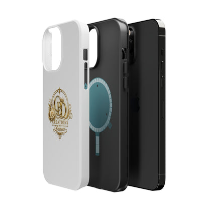 Magnetic Impact-Resistant Phone Case — Gold Floral Crest Logo