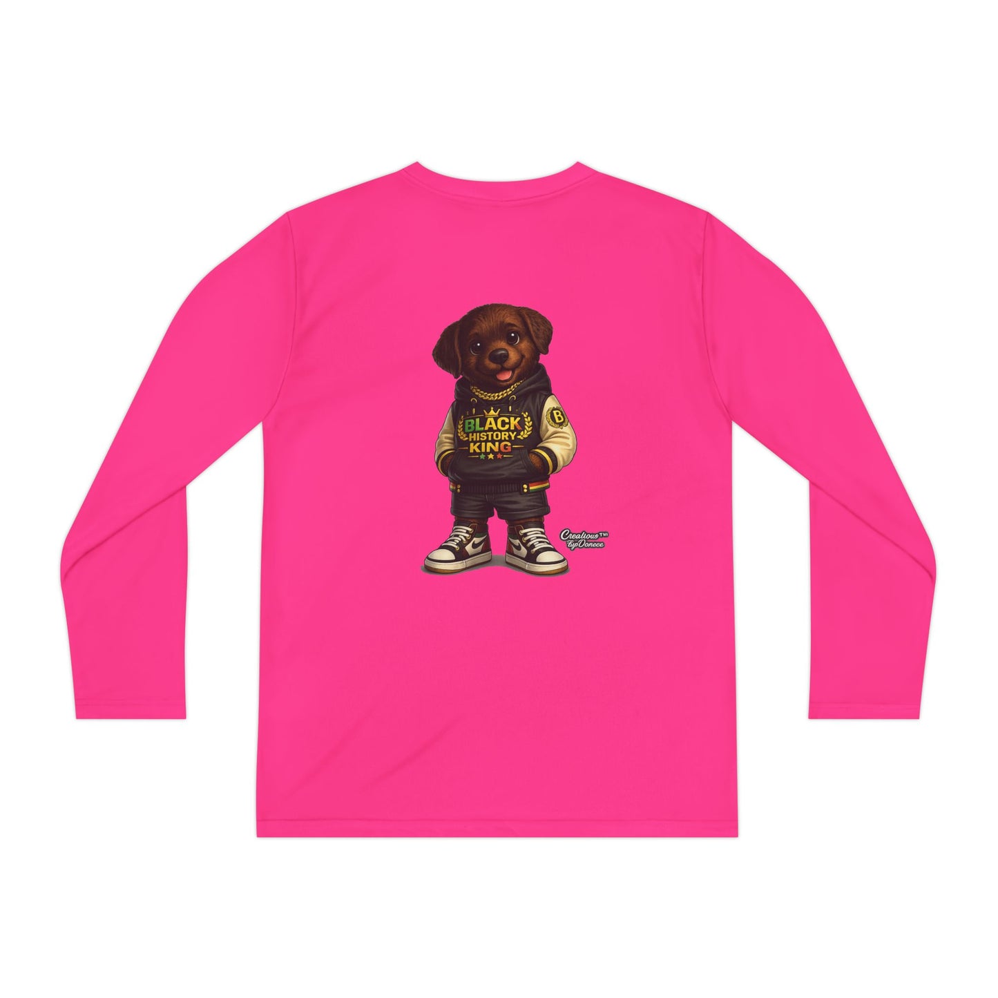 Youth Long Sleeve Tee — 'Lil Black Lab' Cute Puppy Graphic Shirt
