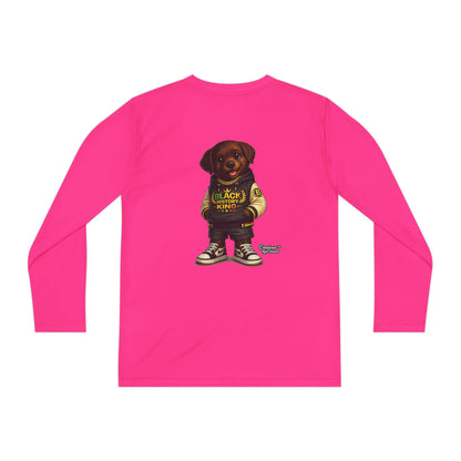 Youth Long Sleeve Tee — 'Lil Black Lab' Cute Puppy Graphic Shirt
