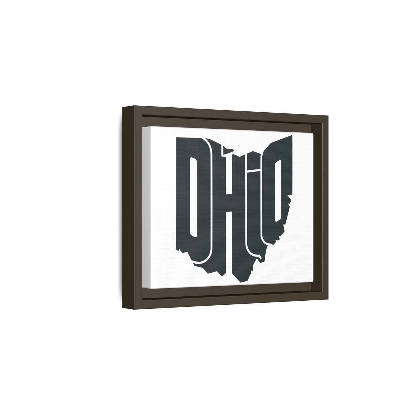 Ohio State Shape Matte Canvas Wall Art — Framed Modern State Typography Print