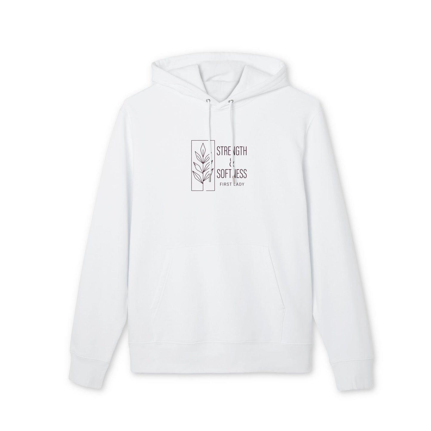 Strength & Softness Hoodie — Minimal Floral Graphic Pullover ("Strength & Softness")