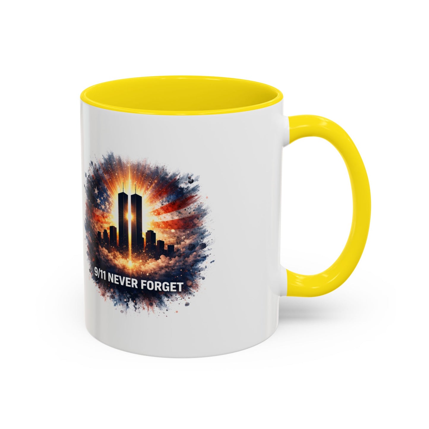 9/11 Never Forget Coffee Mug - Memorial Tribute Accent Mug (11/15oz)