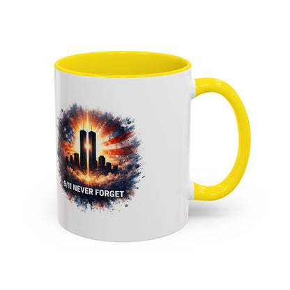 9/11 Never Forget Coffee Mug - Memorial Tribute Accent Mug (11/15oz)