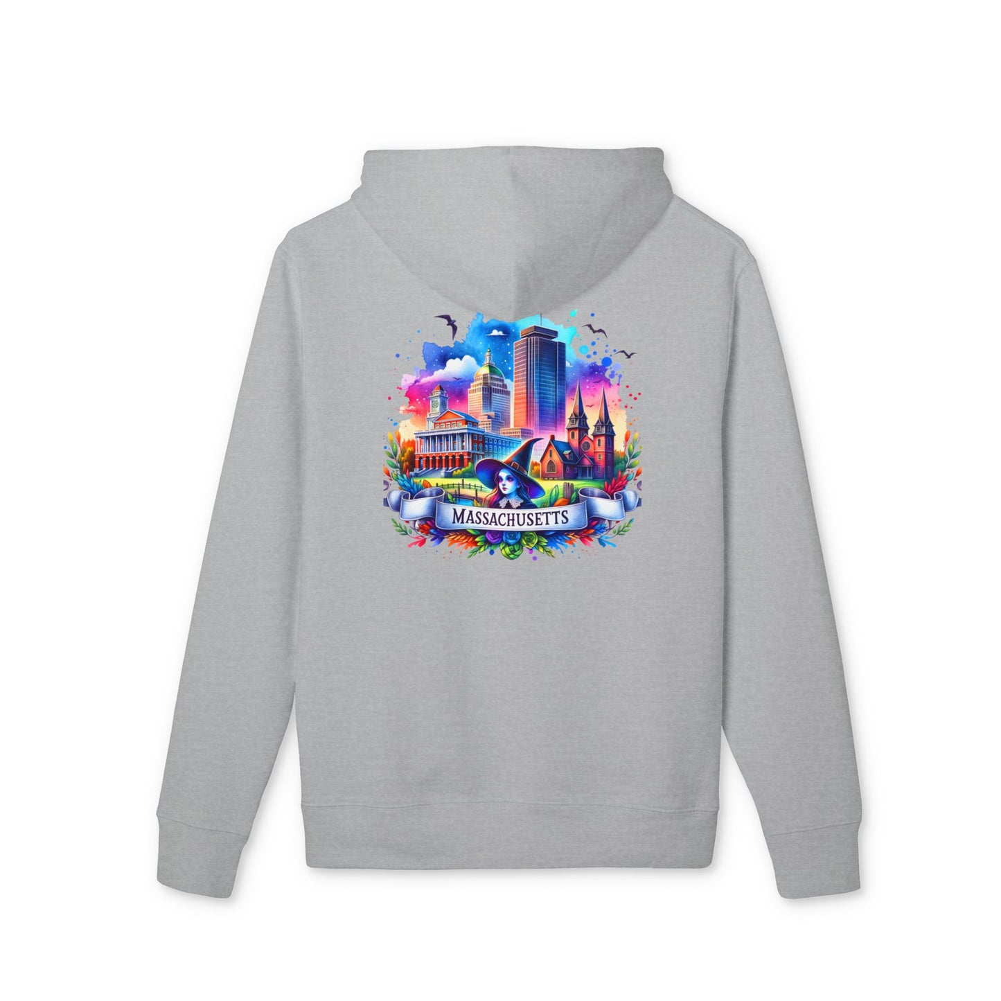 Massachusetts Skyline Hoodie – Colorful Boston Landmark Pullover