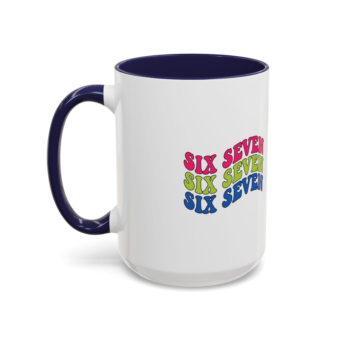 Six Seven Retro Accent Coffee Mug — Colorful 11/15oz Ceramic Tea Cup