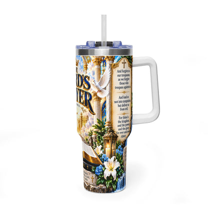 The Lord's Prayer 40oz Vacuum Tumbler — Christian Scripture Travel Mug