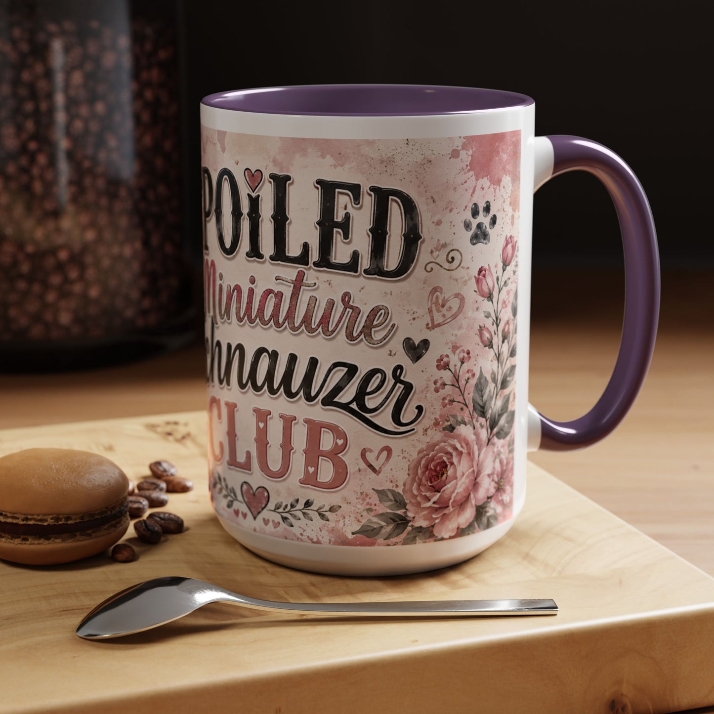 Spoiled Miniature Schnauzer Club Accent Coffee Mug — Cute Dog Mom Gift