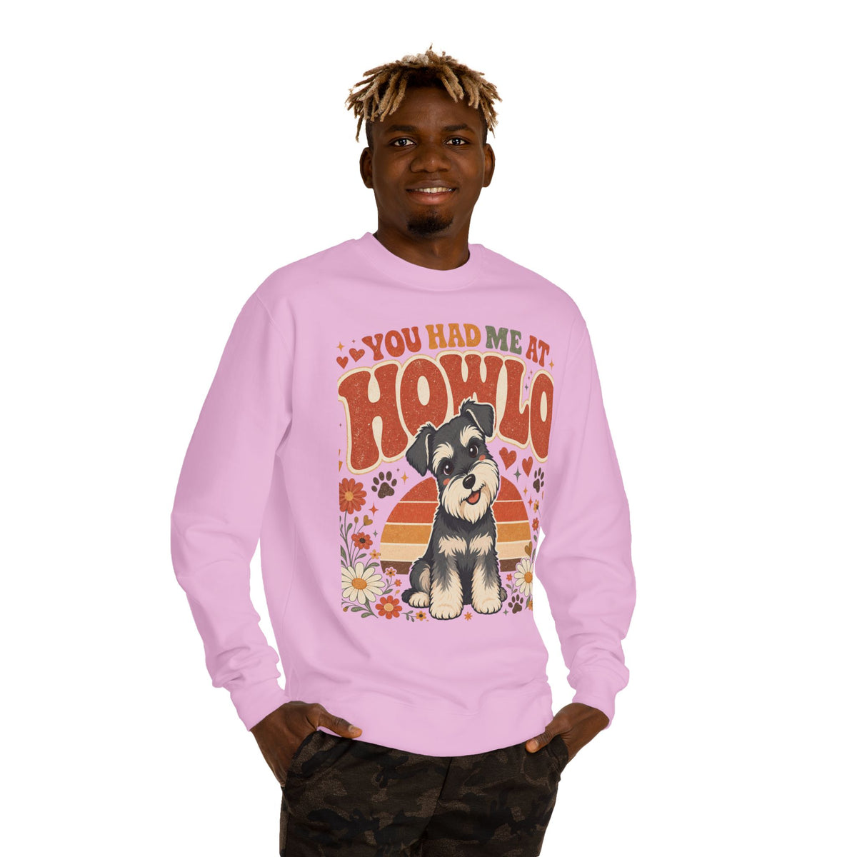 You Had Me At Howl'o Crewneck Sweatshirt — Cute Puppy Retro Dog Lover Pullover