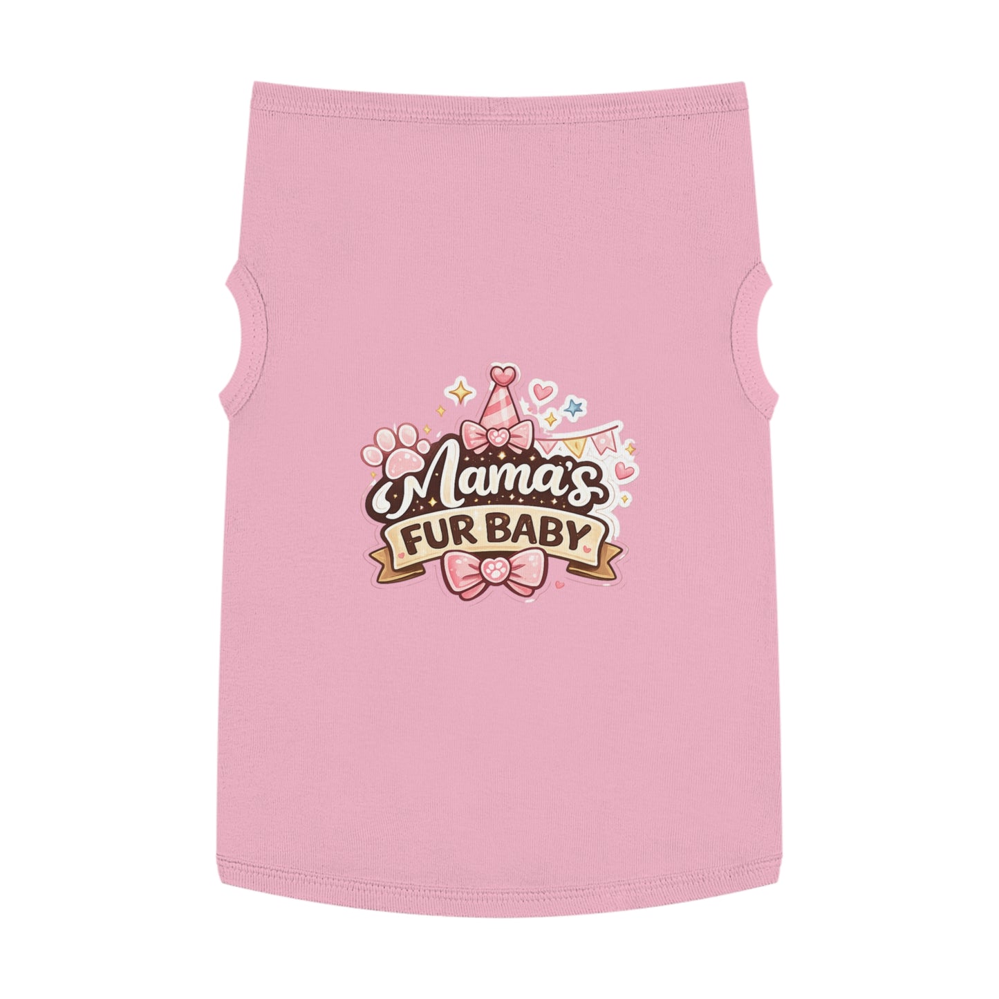 Mama's Fur Baby Pet Tank Top — Cute Paw & Bow Dog Shirt