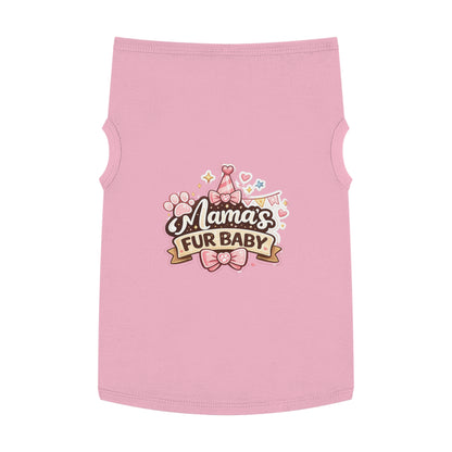 Mama's Fur Baby Pet Tank Top — Cute Paw & Bow Dog Shirt