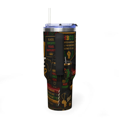 HBCU Pride 40oz Vacuum Tumbler – Black College Graduation Travel Mug