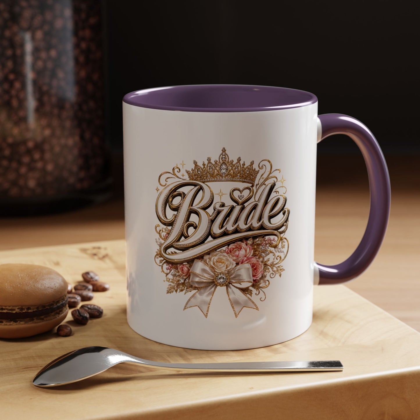Bride Accent Coffee Mug — Floral Crown Bridal Gift (11/15oz)