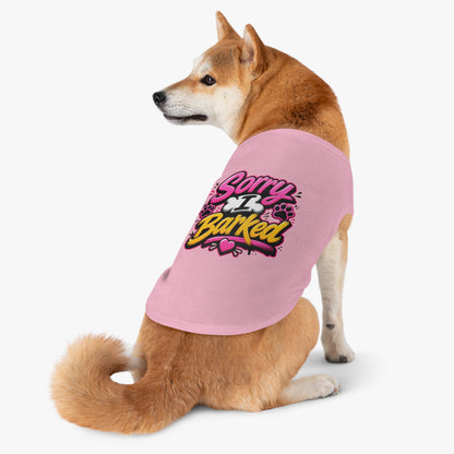Dog Tank Top — “Sorry I Barked” Cute Paw Print Pet Shirt