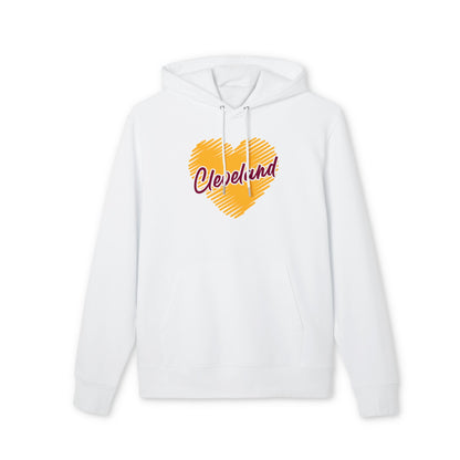 Cleveland Heart Hoodie — Yellow Script City Love Pullover
