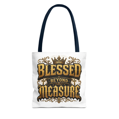 Blessed Beyond Measure Tote Bag — Inspirational Faith Canvas Tote