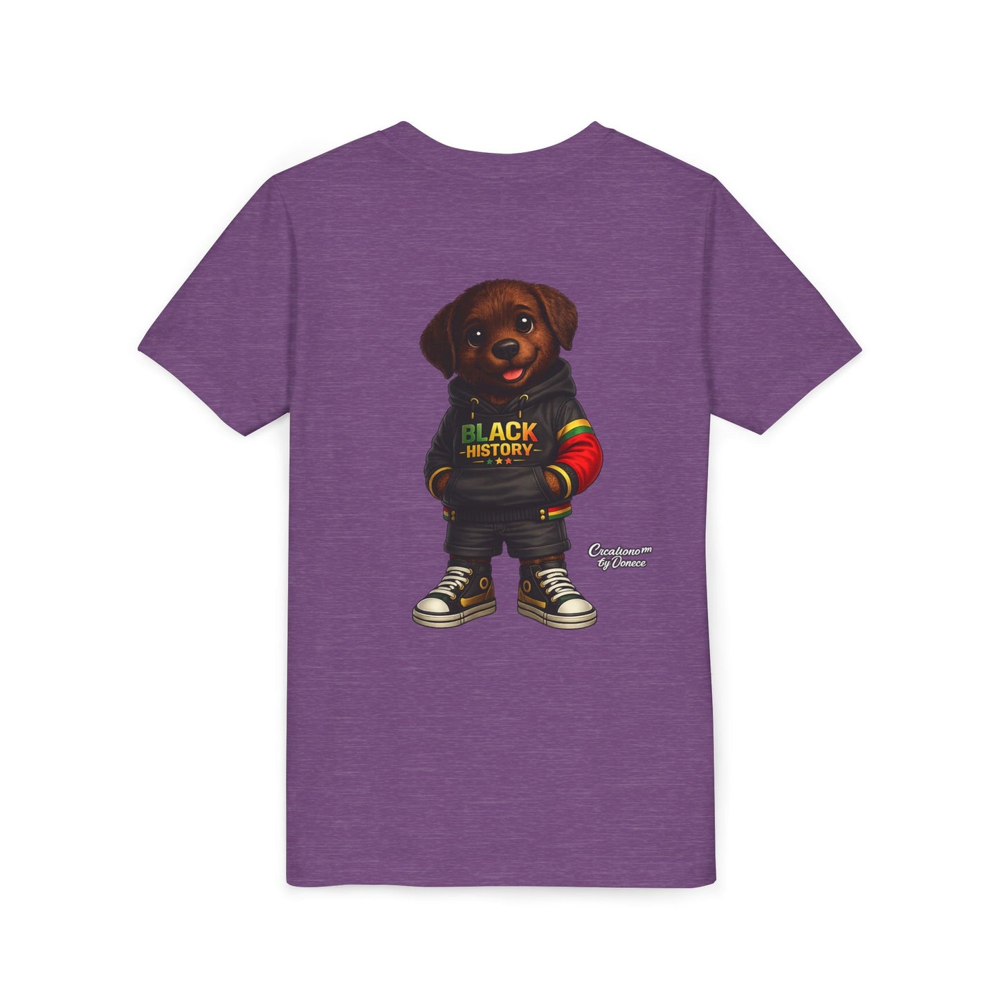 Youth Tee — Cute Puppy 'Black History' Graphic Shirt