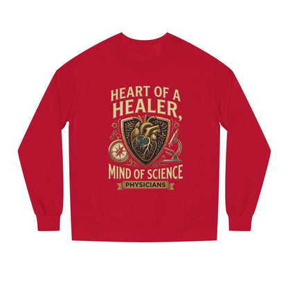 Physician Sweatshirt — "Heart of a Healer, Mind of Science" Medical Crewneck