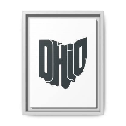 Ohio State Shape Matte Canvas Wall Art — Framed Modern State Typography Print
