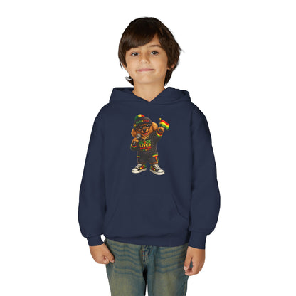 Youth Hoodie — Black Lives Matter Rasta Bear Kids Pullover