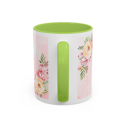 She is Mom Floral Accent Coffee Mug – ‘She is strong, loving, selfless and beautiful’ Gift for Mother’s Day