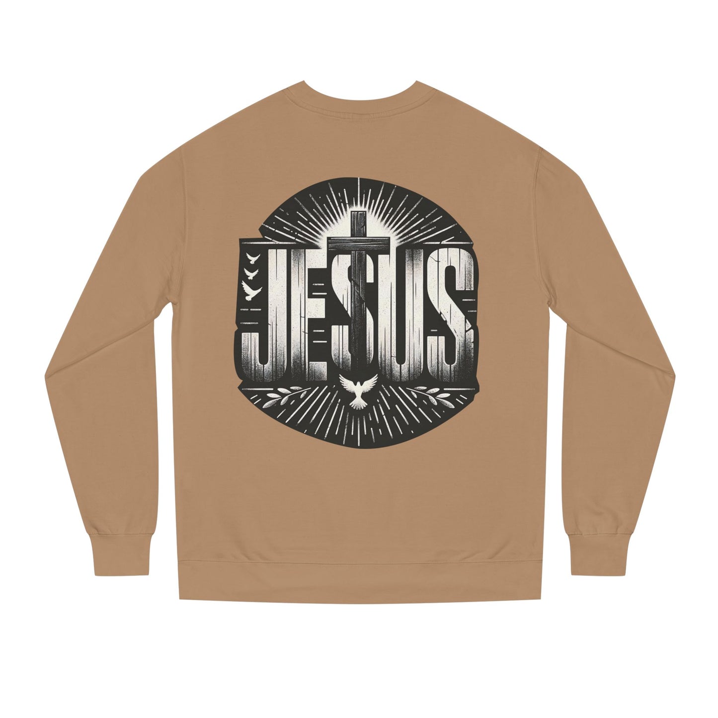Jesus Graphic Sweatshirt — Vintage Cross & Dove Christian Crewneck