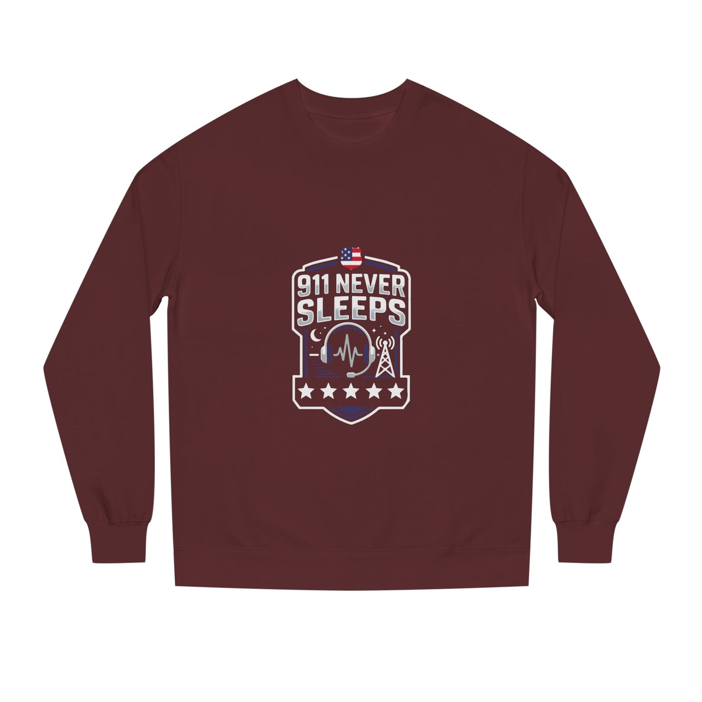 911 Never Sleeps Sweatshirt – Emergency Dispatcher & First Responder Tribute Crewneck
