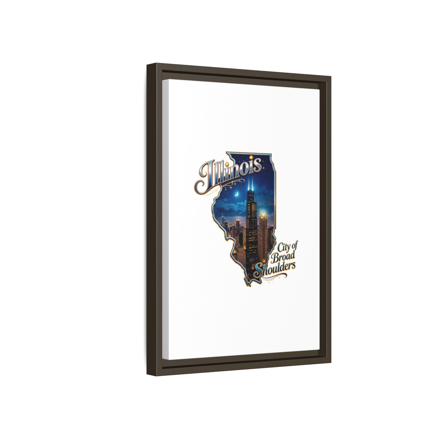 Illinois City of Broad Shoulders Matte Canvas Framed Wall Art