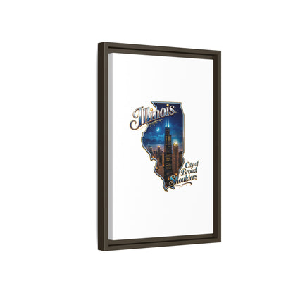 Illinois City of Broad Shoulders Matte Canvas Framed Wall Art