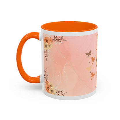 Mom Floral Accent Coffee Mug – Pink Butterfly Mother's Day Gift (11/15oz)