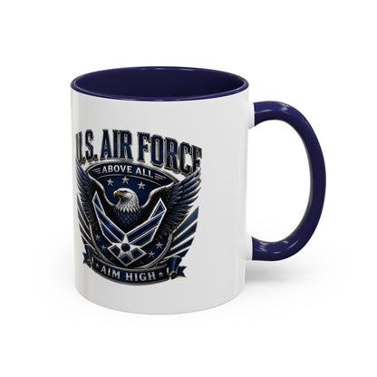 U.S. Air Force Eagle Coffee Mug – "Aim High" Accent Ceramic Mug (11/15oz)